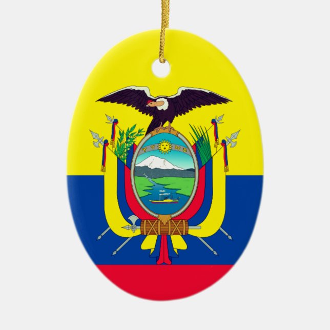 Ecuador-Flagge Keramik Ornament (Vorne)
