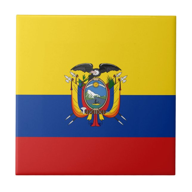 Ecuador-Flagge Keramikfliese (Vorderseite)