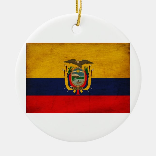 Ecuador-Flagge Keramikornament (Vorne)