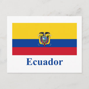 Ecuador-Flagge mit Namen Postkarte