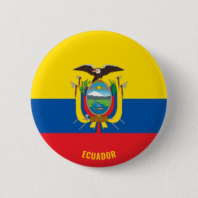 Ecuador Flagge Niedliches Patriotikum Button (Vorderseite)