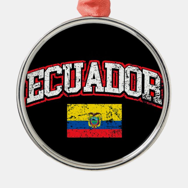 Ecuador-Flagge Ornament Aus Metall (Vorne)