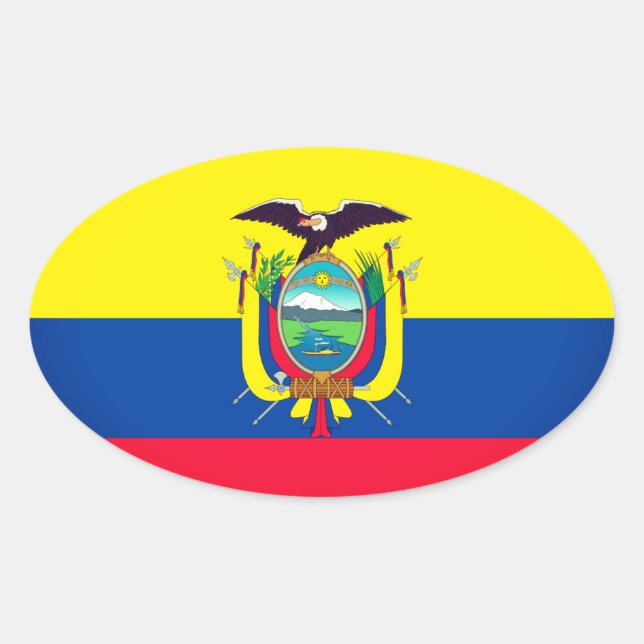 Ecuador-Flagge Ovaler Aufkleber (Vorderseite)