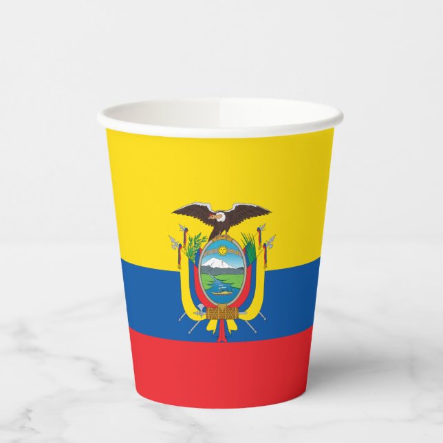 Ecuador-Flagge Pappbecher (Links)