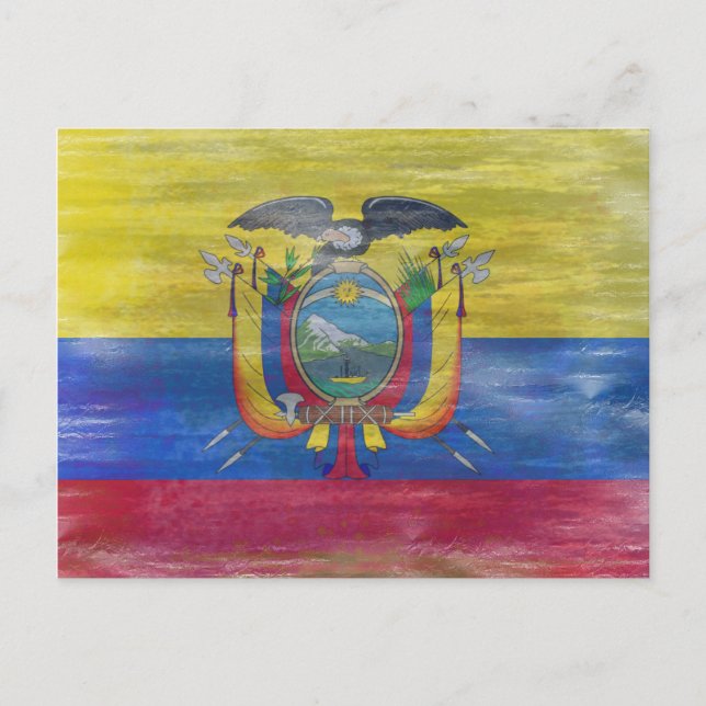 Ecuador-Flagge Postkarte (Vorderseite)