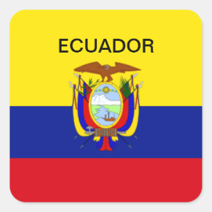 Ecuador-Flagge Quadratischer Aufkleber