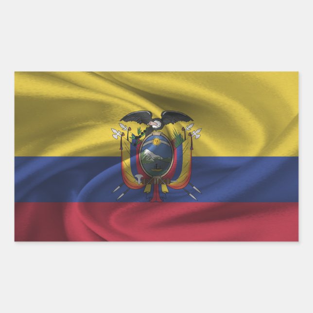 Ecuador-Flagge Rechteckiger Aufkleber (Vorderseite)