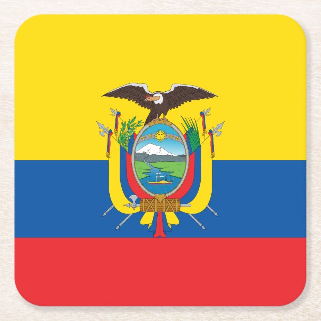 Ecuador-Flagge Rechteckiger Pappuntersetzer (Vorderseite)