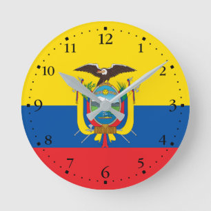 Ecuador-Flagge Runde Wanduhr