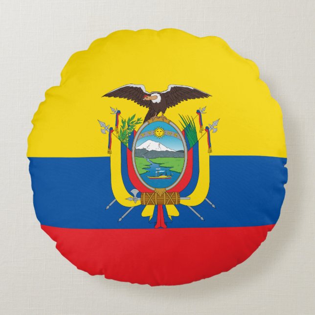 Ecuador-Flagge Rundes Kissen (Vorderseite)