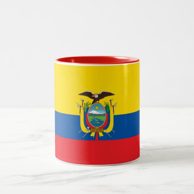 Ecuador-Flagge Zweifarbige Tasse (Mittel)