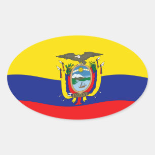 Ecuador-Flaggen-Aufkleber Ovaler Aufkleber