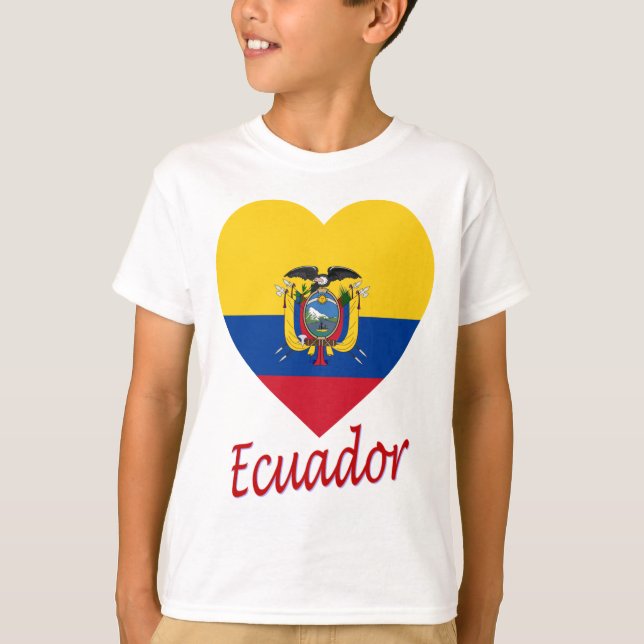 Ecuador-Flaggen-Herz T-Shirt (Vorderseite)