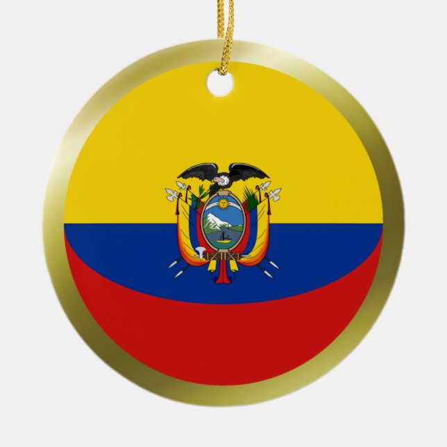 Ecuador-Flaggen-Verzierung Keramikornament (Vorne)
