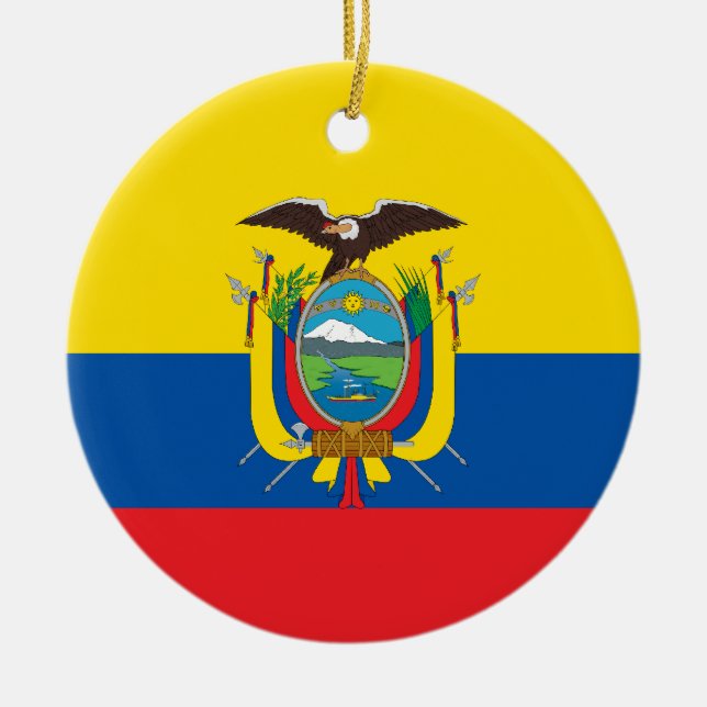 Ecuador-Flaggen-Verzierung Keramikornament (Vorne)