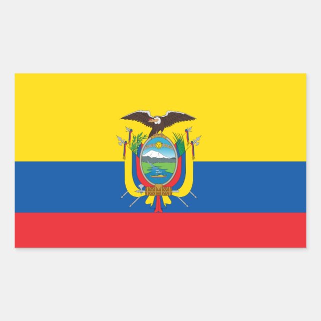 Ecuador* Flaggenaufkleber Bendera de Ecuador Rechteckiger Aufkleber (Vorderseite)