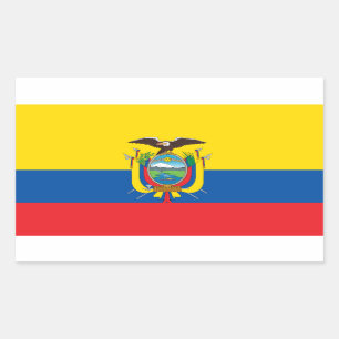 Ecuador* Flaggenaufkleber Bendera de Ecuador Rechteckiger Aufkleber