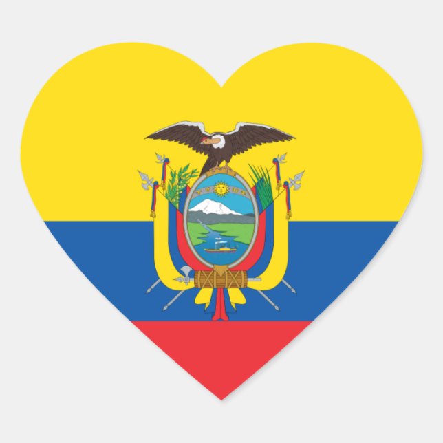 Ecuador-Flaggenaufkleber Herz-Aufkleber (Vorderseite)