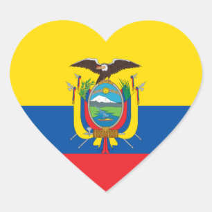 Ecuador-Flaggenaufkleber Herz-Aufkleber