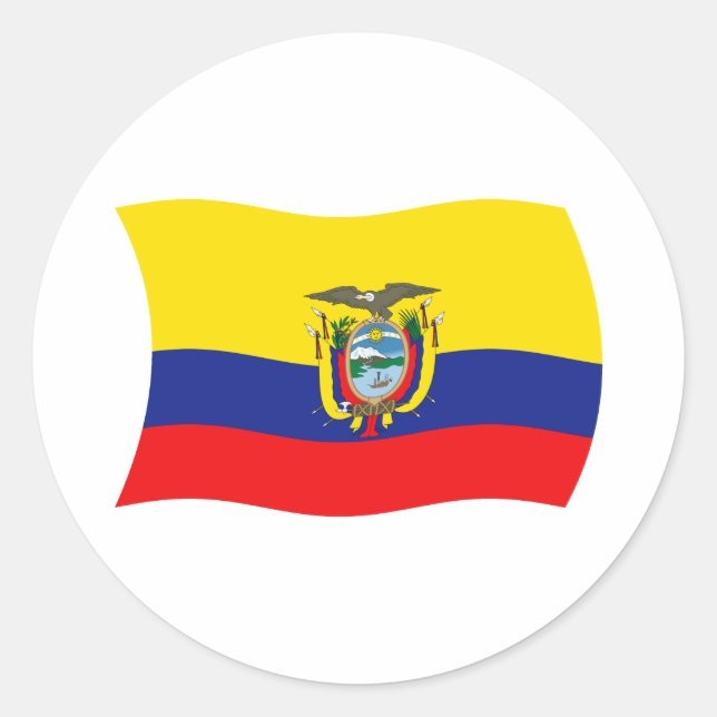 Ecuador-Flaggenaufkleber Runder Aufkleber (Vorderseite)