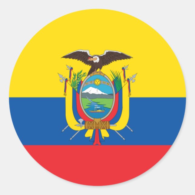 Ecuador-Flaggenaufkleber Runder Aufkleber (Vorderseite)
