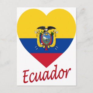 Ecuador Flaggenherz Postkarte