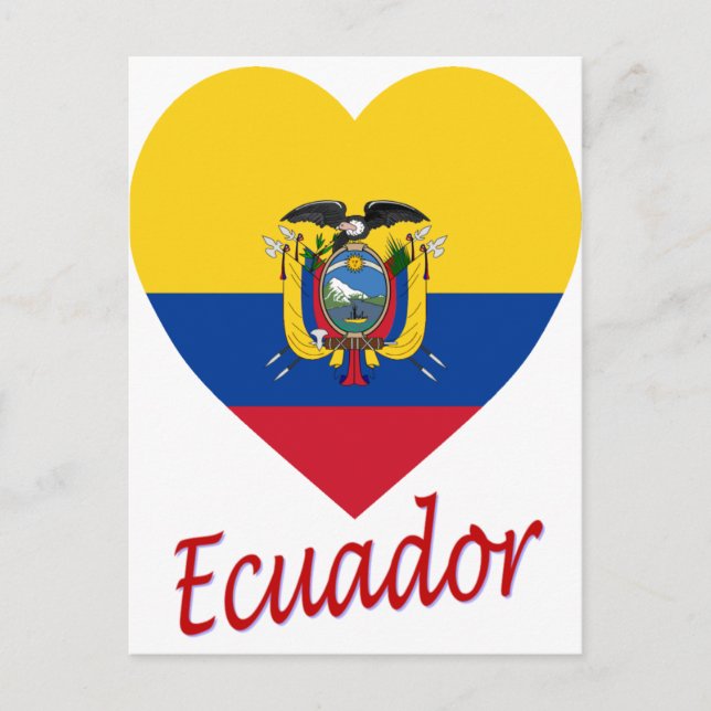 Ecuador Flaggenherz Postkarte (Vorderseite)