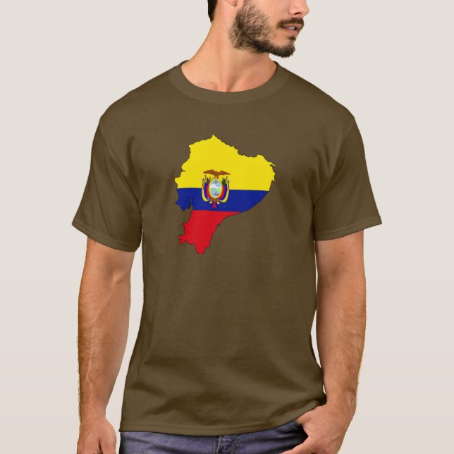 Ecuador-Flaggenkarte T-Shirt (Vorderseite)