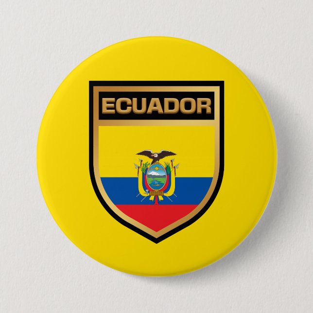 Ecuador-Flaggenschild Button (Vorderseite)