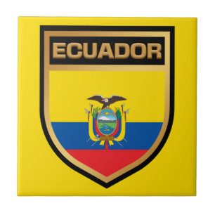 Ecuador-Flaggenschild Fliese