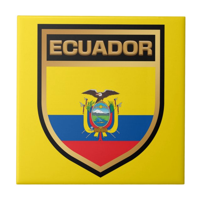 Ecuador-Flaggenschild Fliese (Vorderseite)