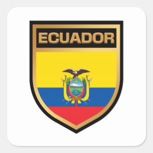 Ecuador-Flaggenschild Quadratischer Aufkleber