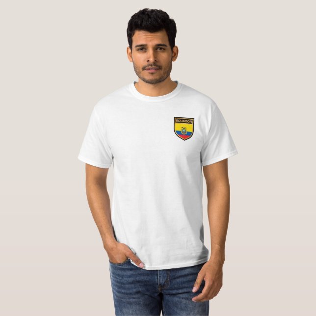 Ecuador-Flaggenschild T-Shirt (Vorne ganz)