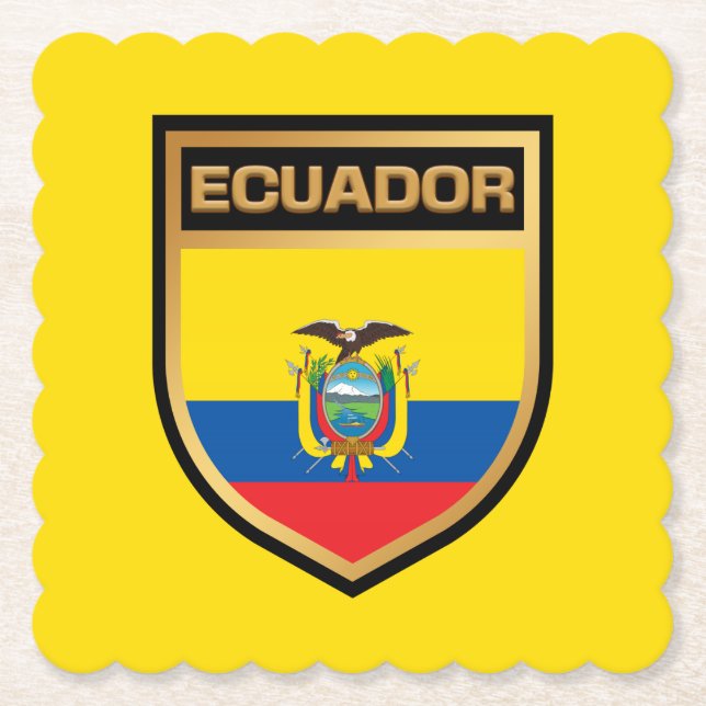 Ecuador-Flaggenschild Untersetzer (Vorderseite)