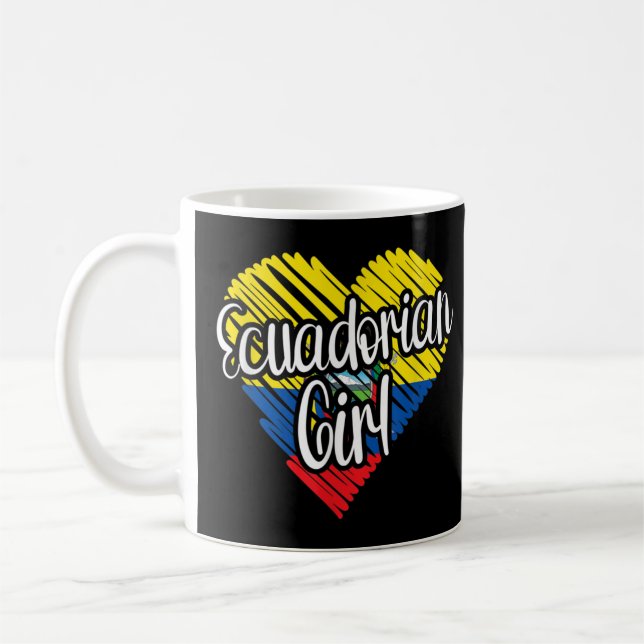 Ecuador für Mädchen Ecuadorianische Herzenflagge E Kaffeetasse (Links)