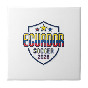 Ecuador Fußball 2026 Fußball Fett Land Schriftzug Fliese