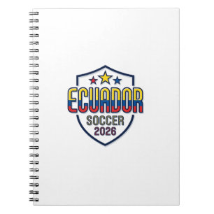 Ecuador Fußball 2026 Fußball Fett Land Typografie Notizblock