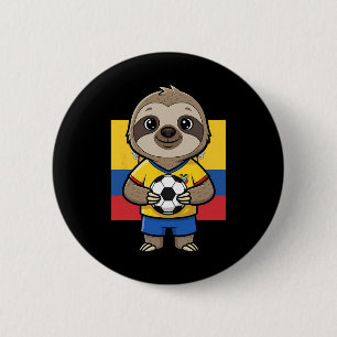 Ecuador Fußball Faultier Fußll Fan Tier Ll Sport Button
