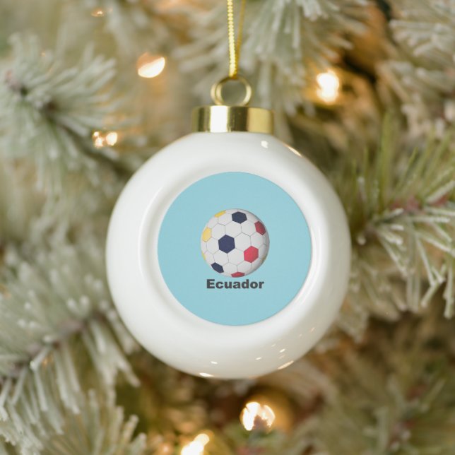 Ecuador Fußball Keramik Kugel-Ornament (Baum)