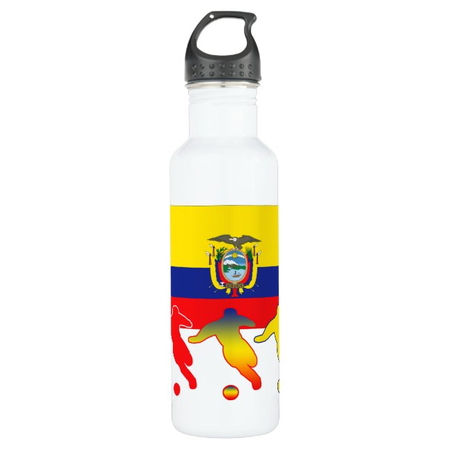 Ecuador Fußballspieler Edelstahlflasche (Vorderseite)
