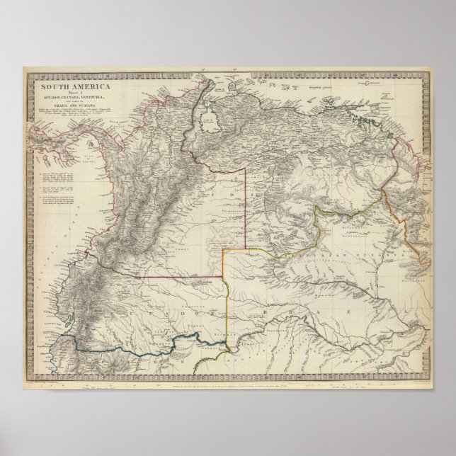 Ecuador, Granada, Venezuela, Brasilien, Guayana Poster (Vorne)