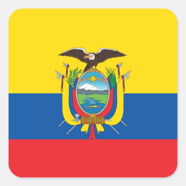 Ecuador-Gütesiegel Quadratischer Aufkleber (Vorderseite)