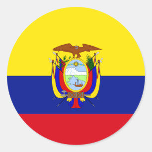 Ecuador Hochwertige Flagge Runder Aufkleber