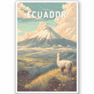 Ecuador Illustration Reise Kunst Vintage Aufkleber