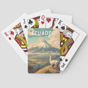 Ecuador Illustration Reise Kunst Vintage Spielkarten