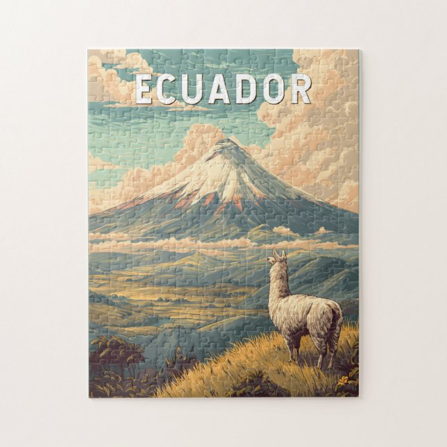 Ecuador Illustration Travel Art Vintage Puzzle (Vertikal)