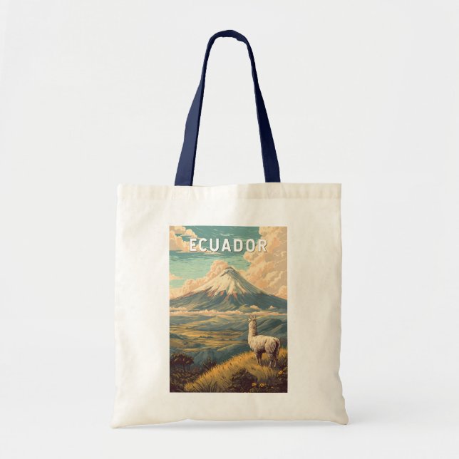 Ecuador Illustration Travel Art Vintage Tragetasche (Vorne)