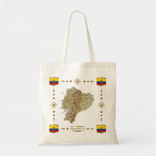 Ecuador Karte + Flaggen-Beutel Tragetasche