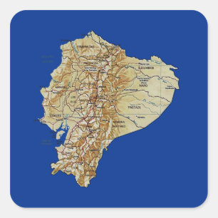 Ecuador-Karten-Aufkleber Quadratischer Aufkleber