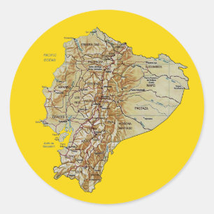 Ecuador-Karten-Aufkleber Runder Aufkleber